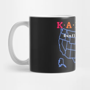 Kansas, USA. Sunflower State - With Map Mug